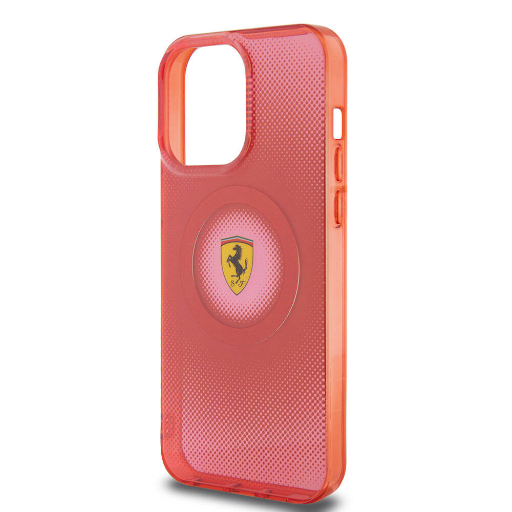 Ferrari iPhone 15 Pro Max Orjinal Lisanslı M-safe Şarj Özellikli Parçalanan Noktalar Desenli Kılıf