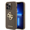Guess iPhone 15 Pro Max Orjinal Lisanslı Delikli Yazı ve 4G Glitter Büyük Metal Logolu Telefon Kılıfı