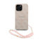 Guess iPhone 15 Pro Max Orjinal Lisanslı Magsafe PU Deri Bilek Askı İpli Yazı Logolu Telefon Kılıfı