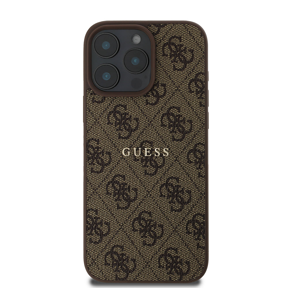 Guess iPhone 15 Pro Max Orjinal Lisanslı M-safe Şarj Özellikli 4G Desen Yazı Logolu Kılıf