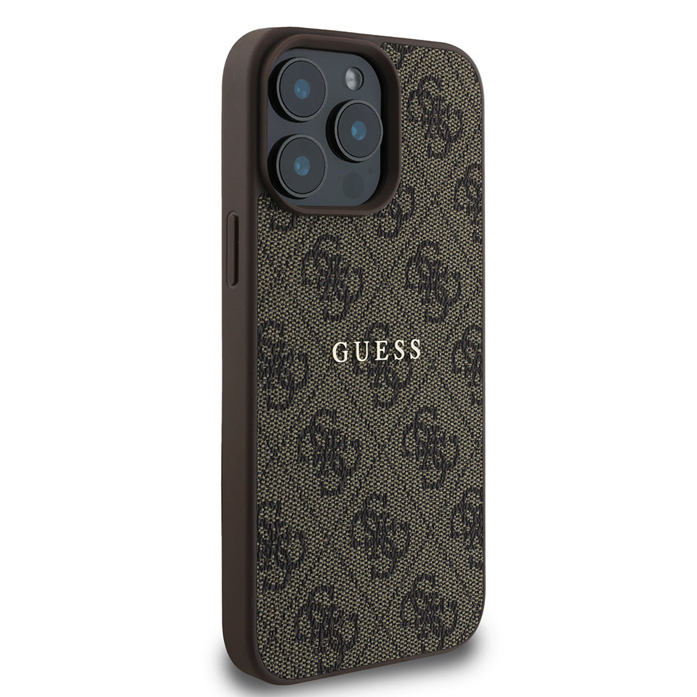 Guess iPhone 15 Pro Max Orjinal Lisanslı M-safe Şarj Özellikli 4G Desen Yazı Logolu Kılıf