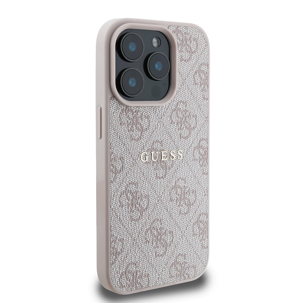Guess iPhone 15 Pro Max Orjinal Lisanslı M-safe Şarj Özellikli 4G Desen Yazı Logolu Kılıf