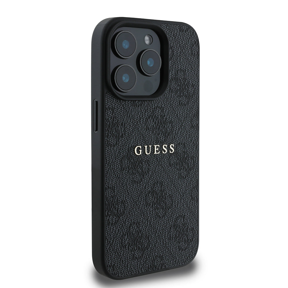 Guess iPhone 15 Pro Max Orjinal Lisanslı M-safe Şarj Özellikli 4G Desen Yazı Logolu Kılıf