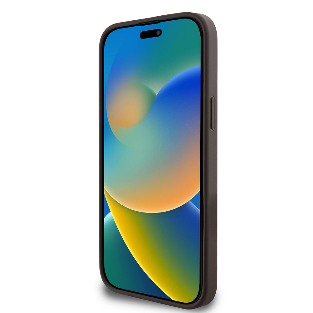 Guess iPhone 15 Pro Max Orjinal Lisanslı M-safe 4G Desenli Çizgili Kartlıklı Kılıf