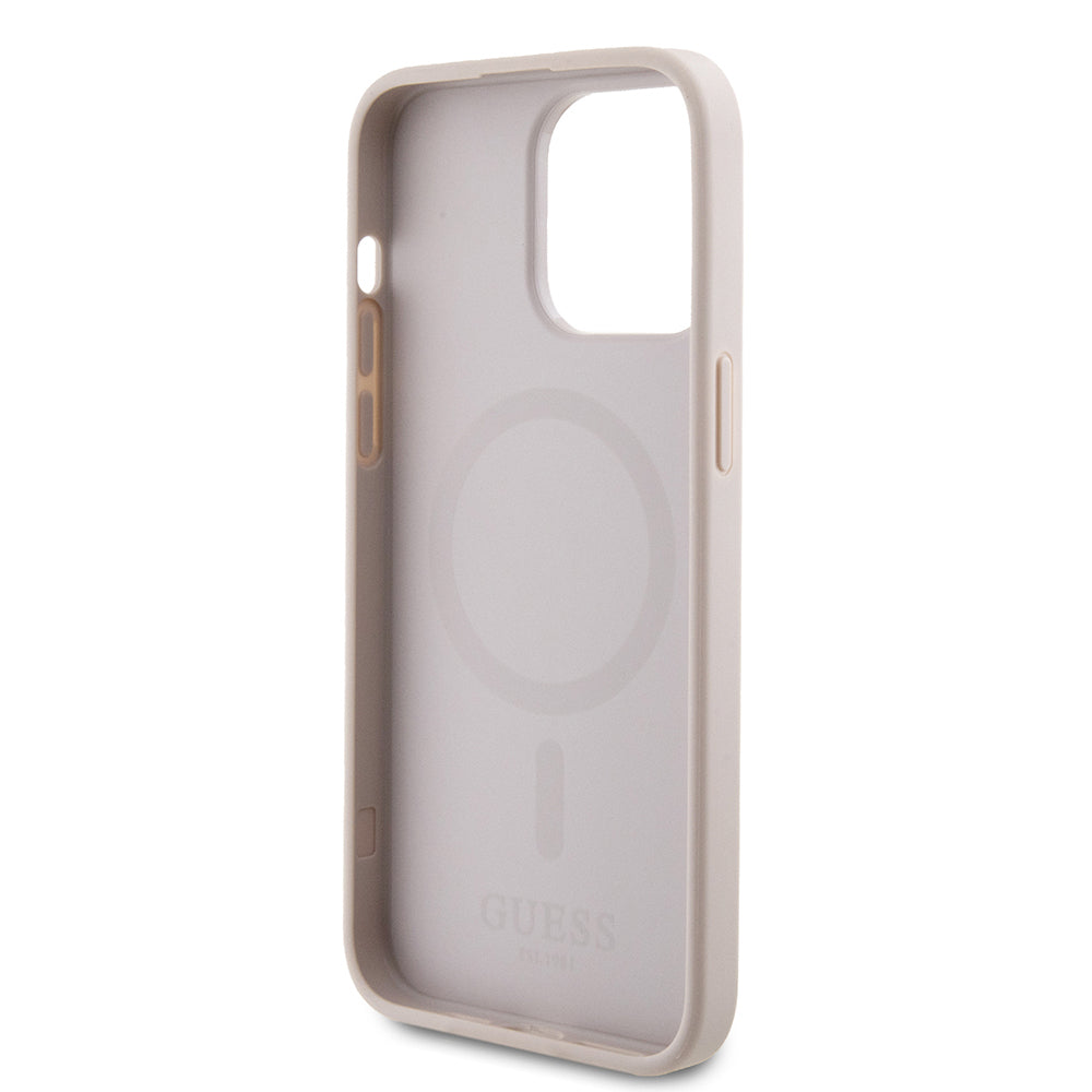Guess iPhone 15 Pro Max Orjinal Lisanslı M-safe Şarj Özellikli 4G Şerit Tasarımlı Printed Kılıf