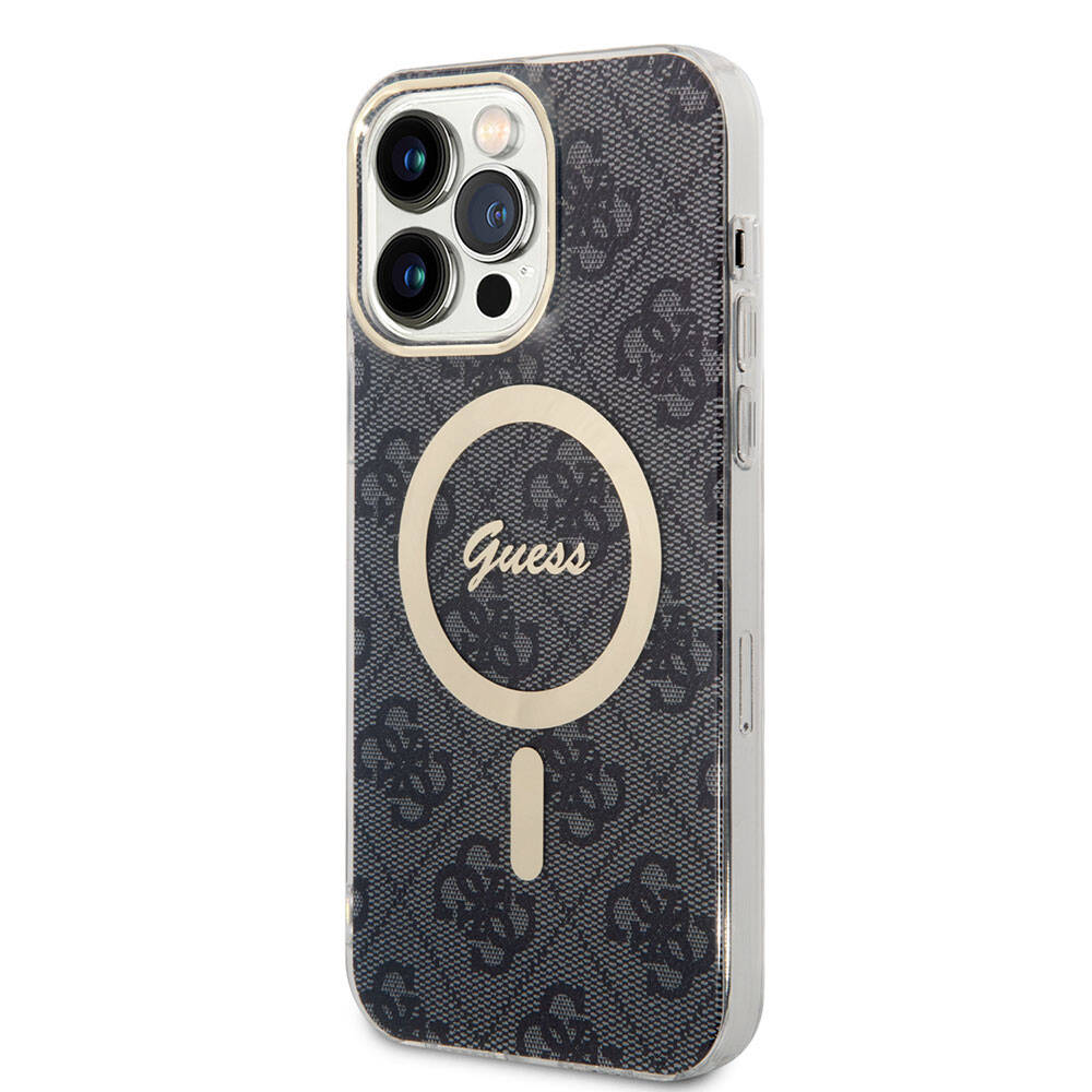 Guess iPhone 15 Pro Max Orjinal Lisanslı Magsafe Şarj Özellikli Yazı Logolu 4G Desenli Telefon Kılıfı - 1