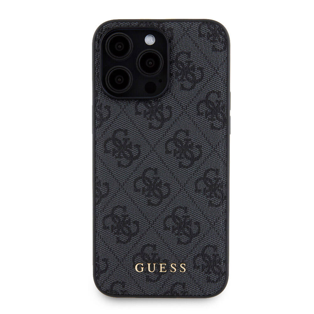 Guess iPhone 15 Pro Max Orjinal Lisanslı Magsafe Şarj Özellikli Yazı Logolu 4G Desenli Telefon Kılıfı + Powerbank 5000mAh 2in1 Set