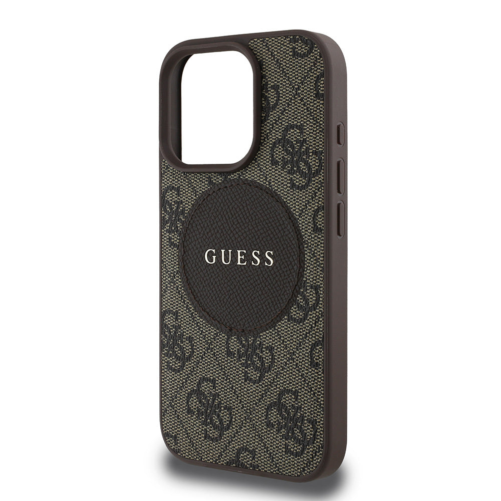 Guess iPhone 15 Pro Max Orjinal Lisanslı M-safe Şarj Özellikli Yazı Logolu Circle Classic Kılıf