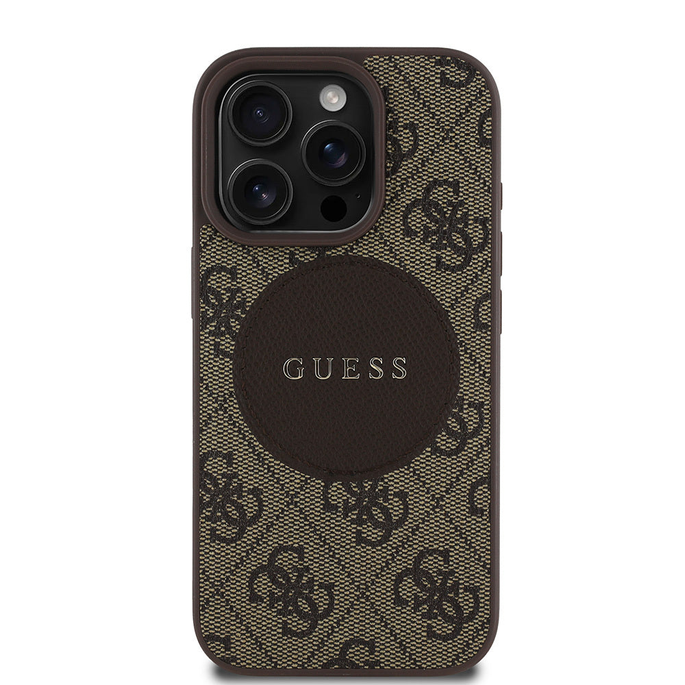 Guess iPhone 15 Pro Max Orjinal Lisanslı M-safe Şarj Özellikli Yazı Logolu Circle Classic Kılıf