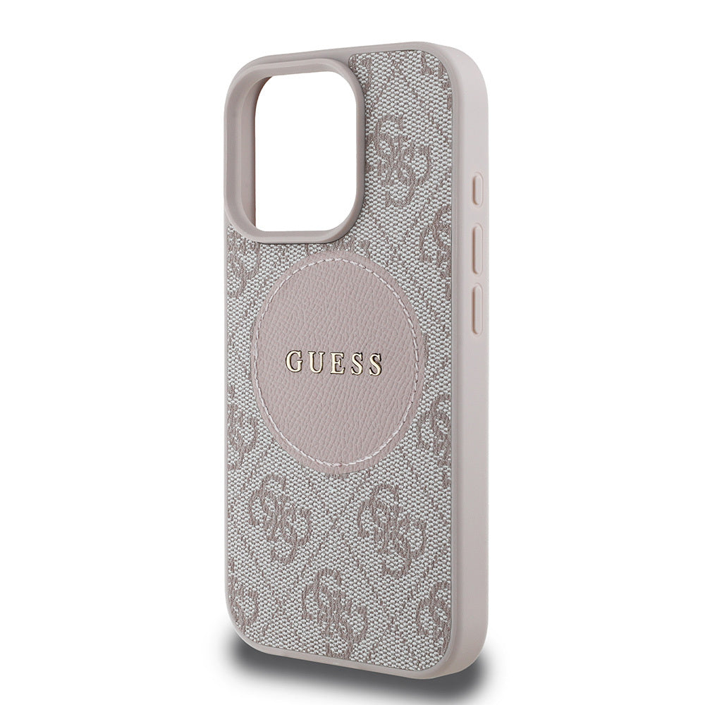 Guess iPhone 15 Pro Max Orjinal Lisanslı M-safe Şarj Özellikli Yazı Logolu Circle Classic Kılıf