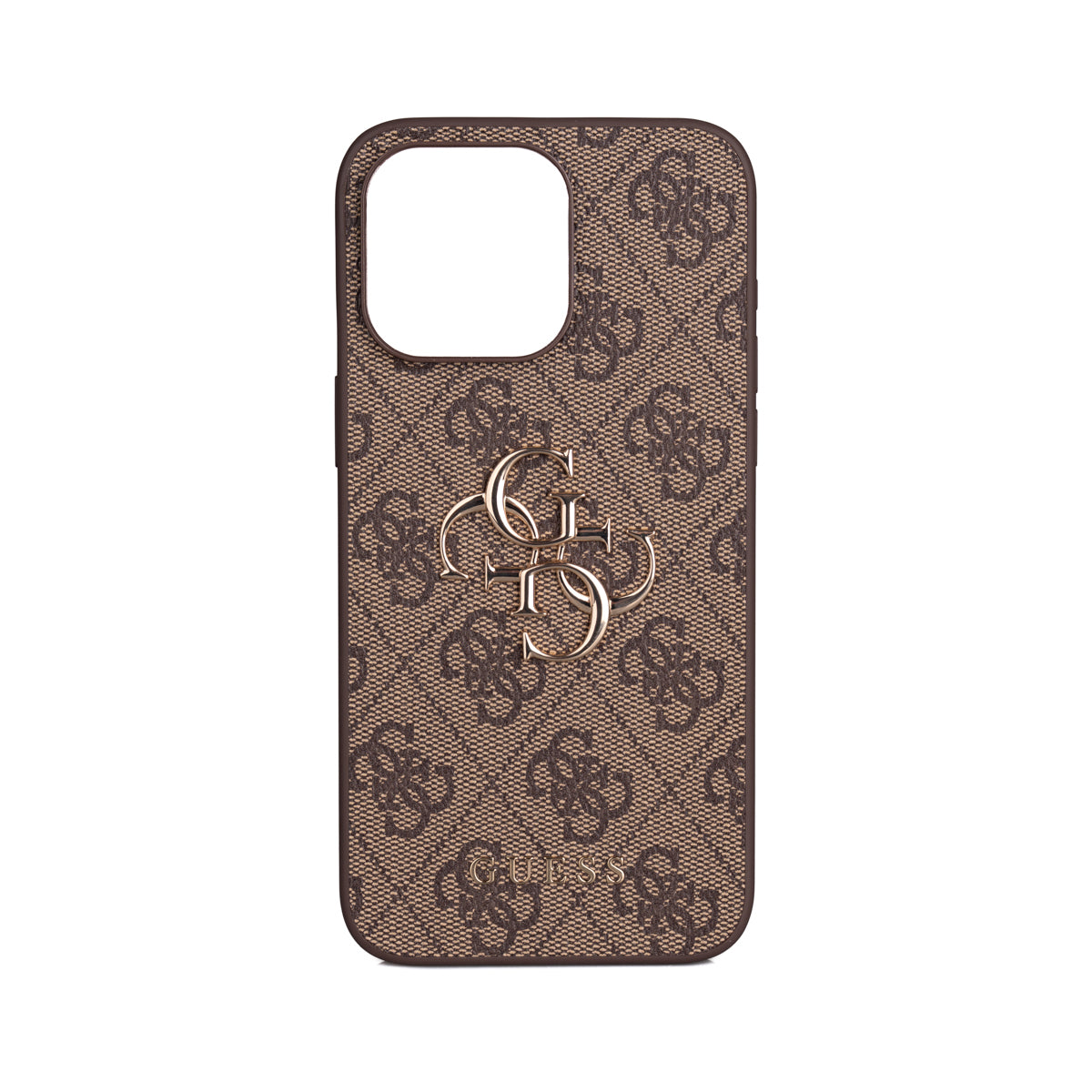 Guess iPhone 15 Pro Max Orjinal Lisanslı PU Deri 4G Büyük Metal Logolu Çapraz Vücut Askılı Kılıf