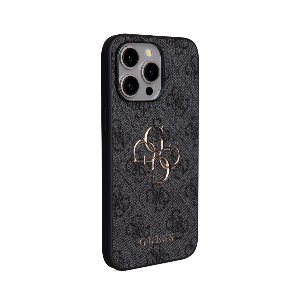 Guess iPhone 15 Pro Max Orjinal Lisanslı PU Deri 4G Büyük Metal Logolu Çapraz Vücut Askılı Telefon Kılıfı
