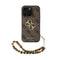 Guess iPhone 15 Pro Max Orjinal Lisanslı PU Deri Bilek Askı İpli Metal Büyük 4G ve Yazı Logolu Kılıf