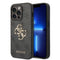 Guess iPhone 15 Pro Max Orjinal Lisanslı PU Deri Yazı ve 4G Metal Logolu Desenli Kılıf