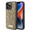 Guess iPhone 15 Pro Max Orjinal Lisanslı Taşlı Arka Yüzey Metal Yazı Logolu Telefon Kılıfı