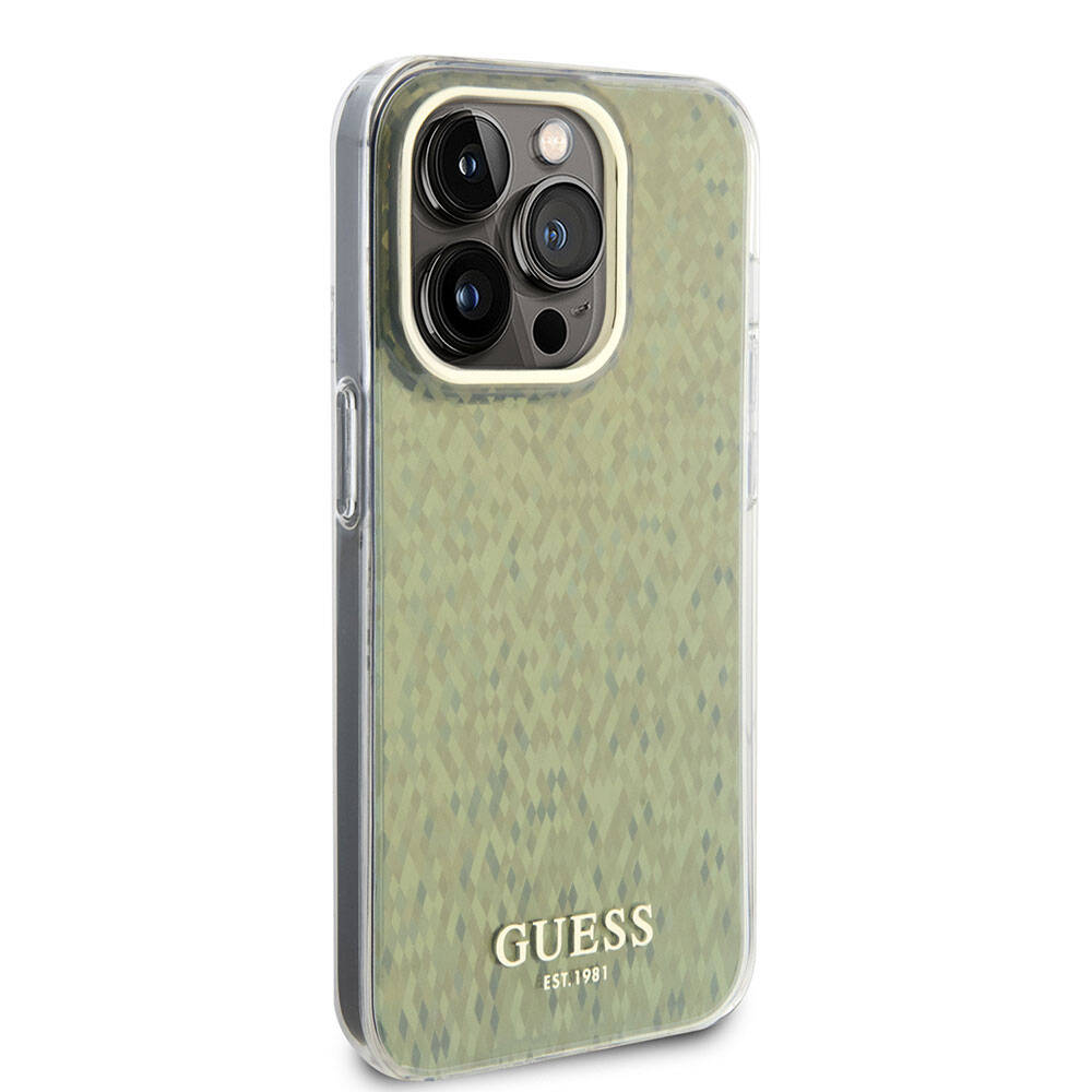 Guess iPhone 15 Pro Max Orjinal Lisanslı Yazı Logolu Mirror Disco Kılıf