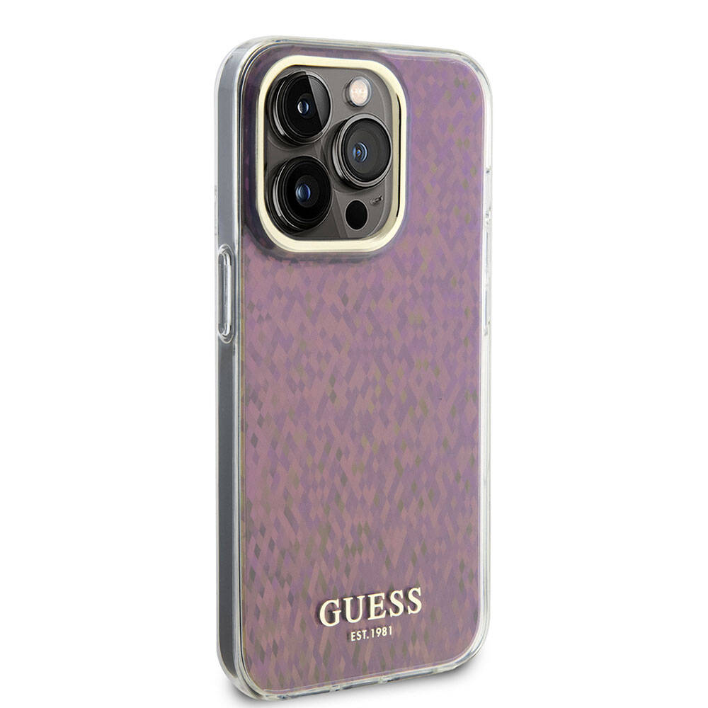 Guess iPhone 15 Pro Max Orjinal Lisanslı Yazı Logolu Mirror Disco Kılıf