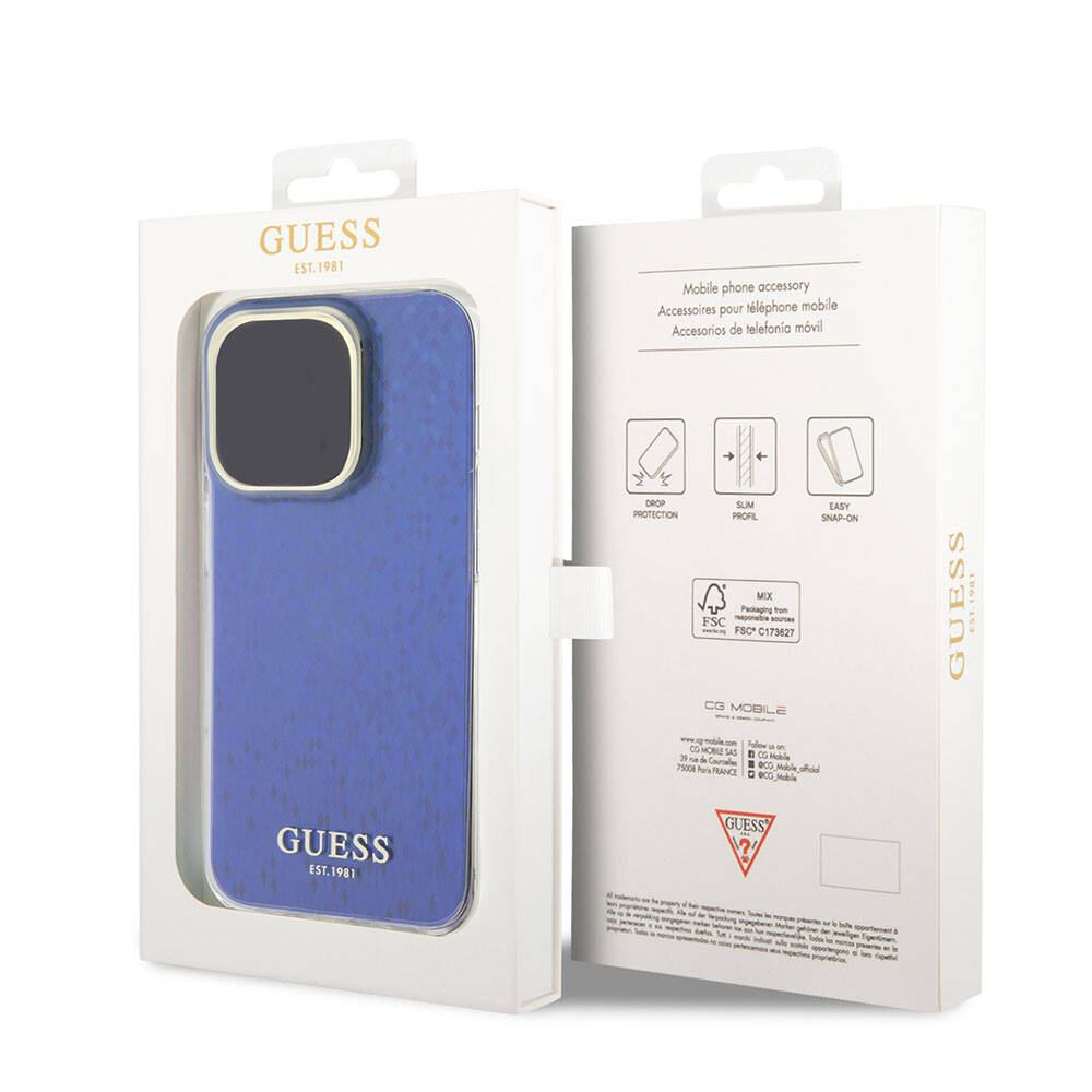Guess iPhone 15 Pro Max Orjinal Lisanslı Yazı Logolu Mirror Disco Kılıf