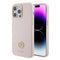 Guess iPhone 15 Pro Max Orjinal Lisanslı Yazı ve Taşlı 4G Logolu Metal Kamera Çerçeveli Silikon Telefon Kılıfı