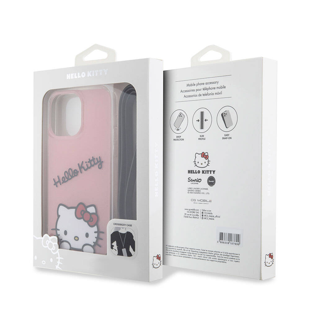 Hello Kitty iPhone 15 Pro Max Orjinal Lisanslı Askılı Yazı ve İkonik Logolu Daydreaming Kılıf