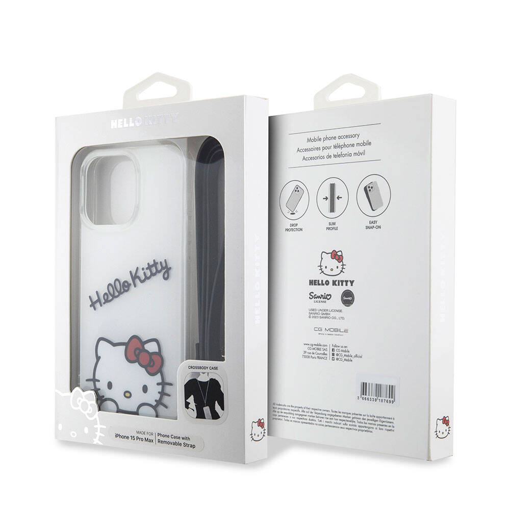 Hello Kitty iPhone 15 Pro Max Orjinal Lisanslı Askılı Yazı ve İkonik Logolu Daydreaming Kılıf