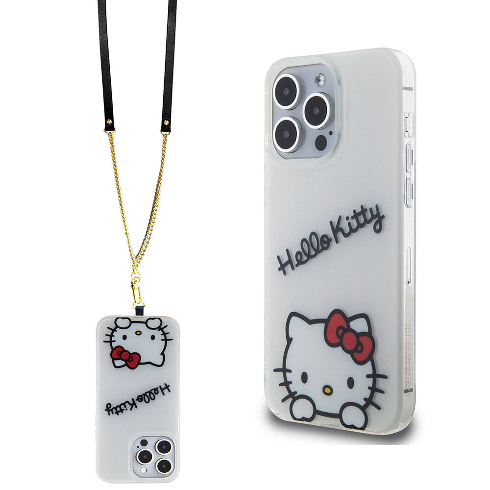 Hello Kitty iPhone 15 Pro Max Orjinal Lisanslı Askılı Yazı ve İkonik Logolu Daydreaming Kılıf