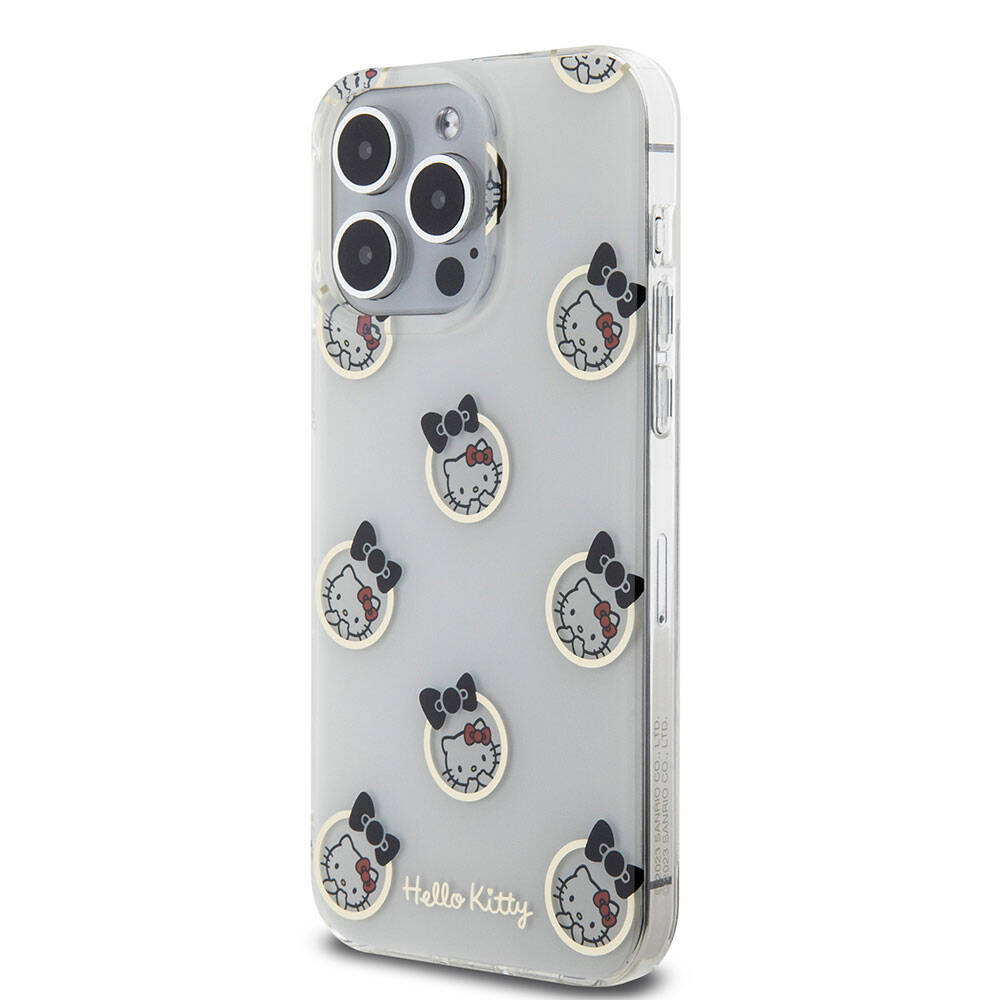 Hello Kitty iPhone 15 Pro Max Orjinal Lisanslı Elektroplating Kaplama Kabarcık Baskılı Kılıf
