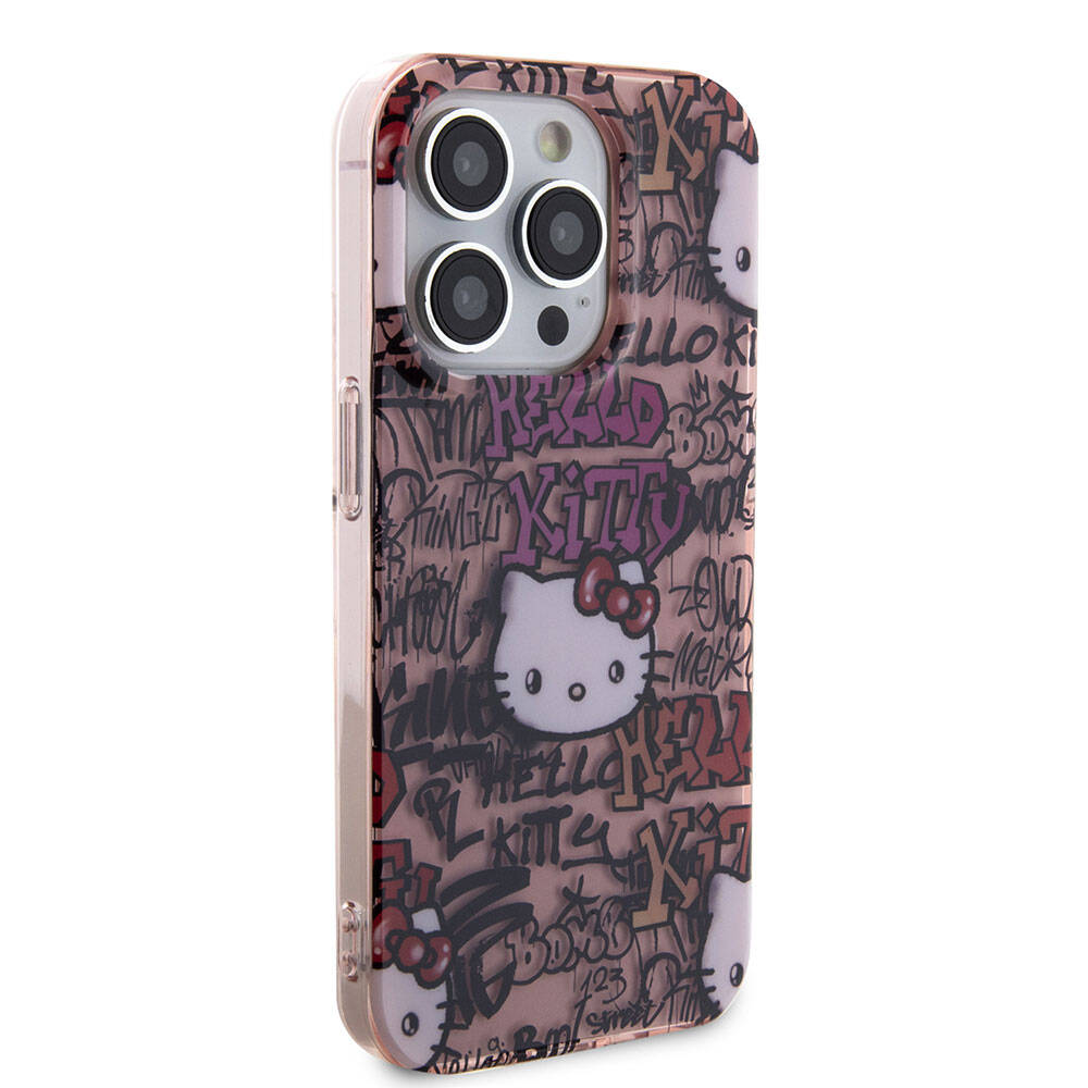 Hello Kitty iPhone 15 Pro Max Orjinal Lisanslı İkonik Logolu Etiket Graffiti Kılıf