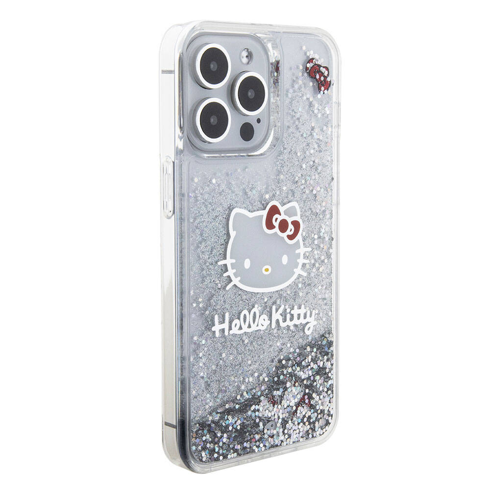 Hello Kitty iPhone 15 Pro Max Orjinal Lisanslı İkonik Sıvılı Glitter Telefon Kılıfı