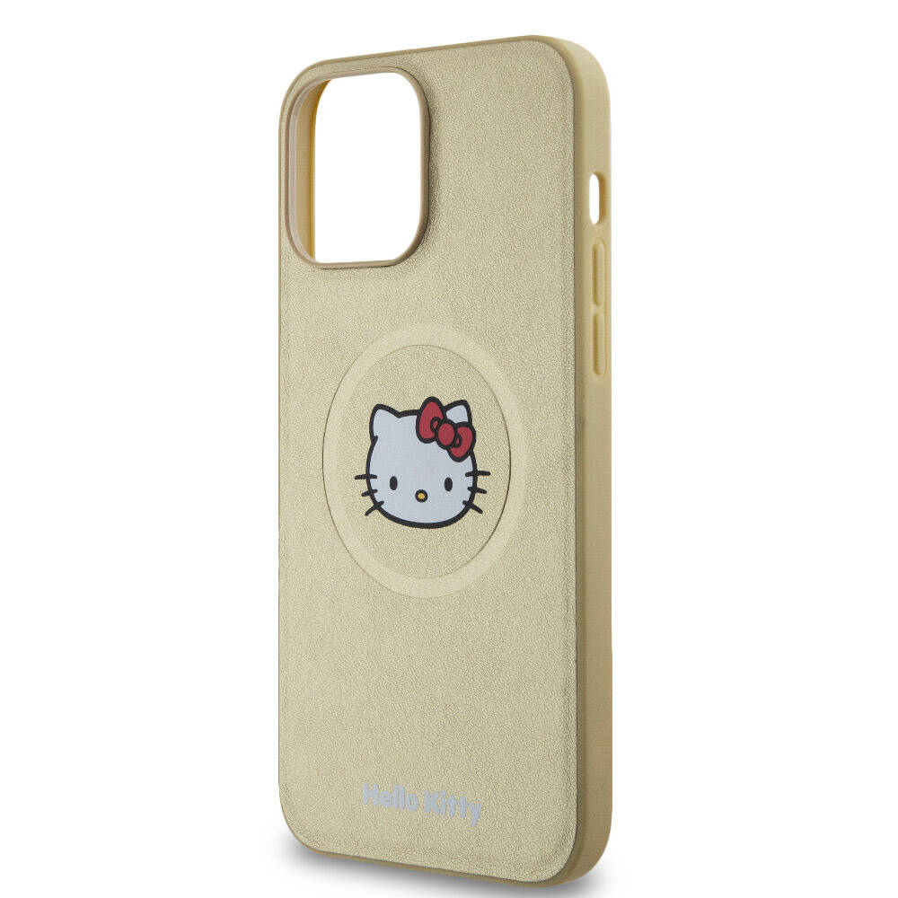 Hello Kitty iPhone 15 Pro Max Orjinal Lisanslı M-safe Şarj Özellikli Kitty Head Deri Kılıf