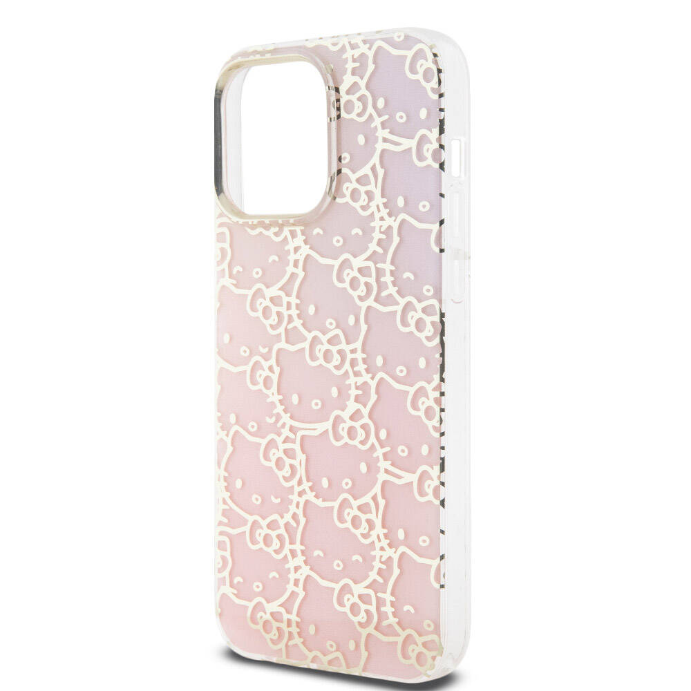 Hello Kitty iPhone 15 Pro Max Orjinal Lisanslı Renk Geçişli Elektroplating Kaplama Kitty Head Desenli Kılıf