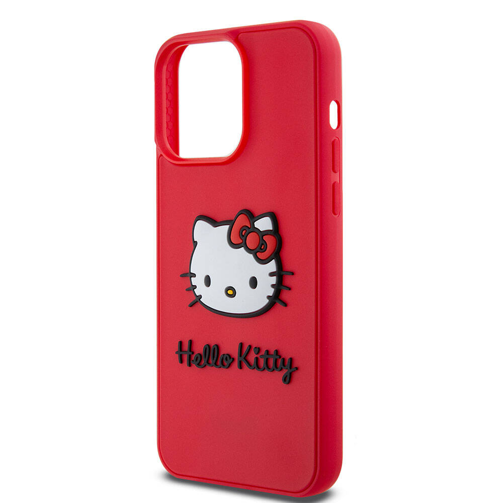Hello Kitty iPhone 15 Pro Max Orjinal Lisanslı Yazı ve İkonik Logolu 3D Rubber Kitty Head Kılıf