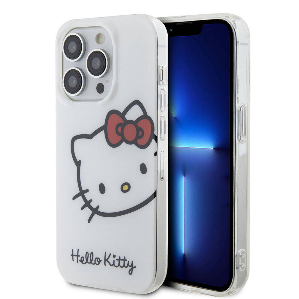 Hello Kitty iPhone 15 Pro Max Orjinal Lisanslı Yazı ve İkonik Logolu Kitty Head Kılıf