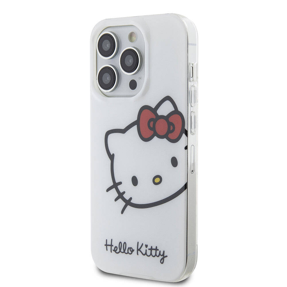 Hello Kitty iPhone 15 Pro Max Orjinal Lisanslı Yazı ve İkonik Logolu Kitty Head Kılıf
