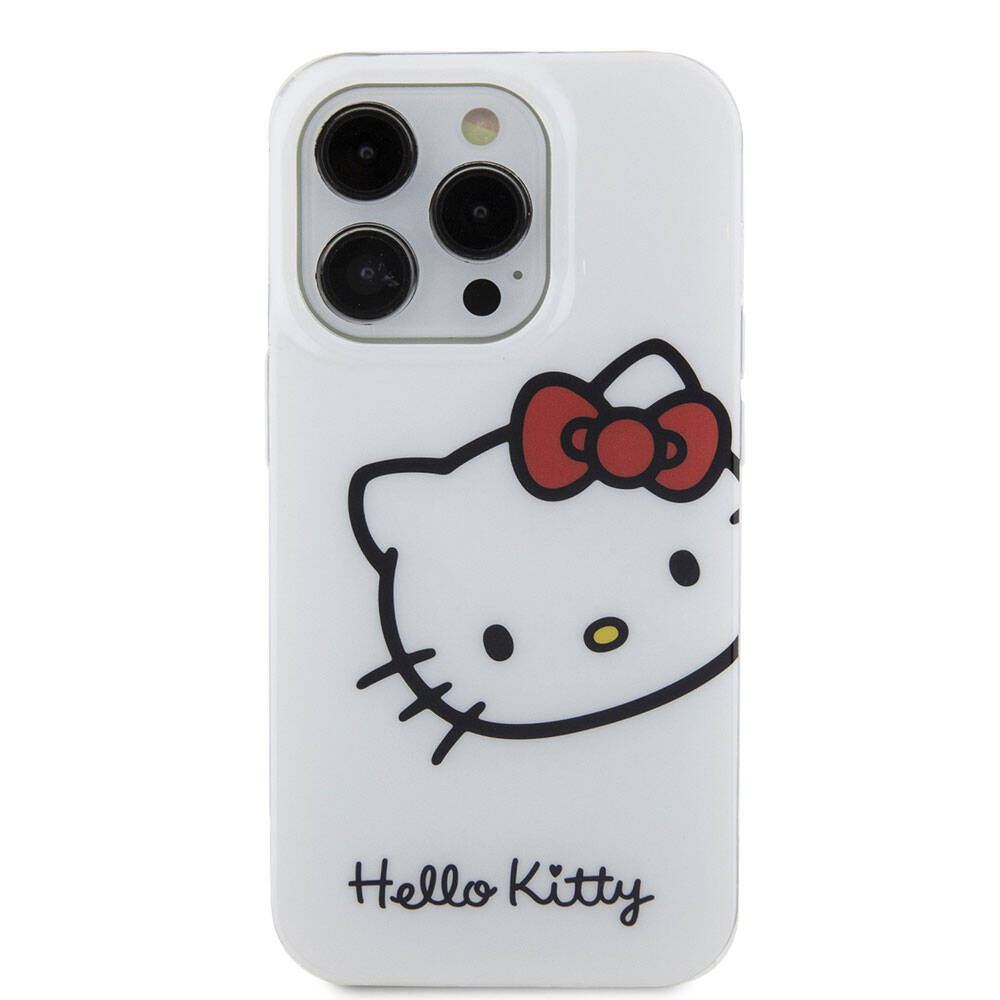 Hello Kitty iPhone 15 Pro Max Orjinal Lisanslı Yazı ve İkonik Logolu Kitty Head Kılıf
