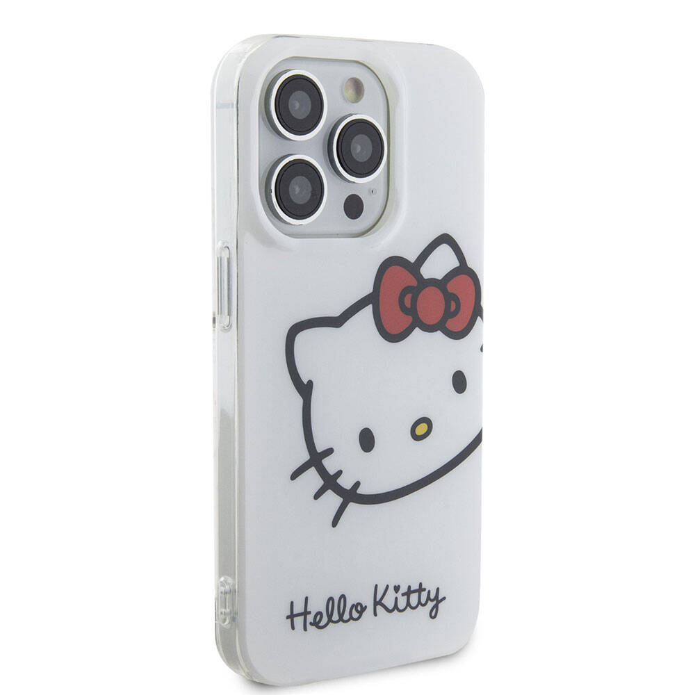 Hello Kitty iPhone 15 Pro Max Orjinal Lisanslı Yazı ve İkonik Logolu Kitty Head Kılıf