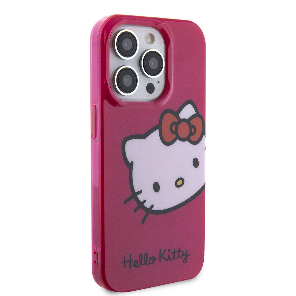Hello Kitty iPhone 15 Pro Max Orjinal Lisanslı Yazı ve İkonik Logolu Kitty Head Kılıf