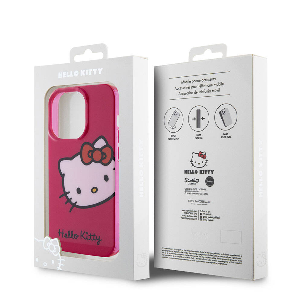 Hello Kitty iPhone 15 Pro Max Orjinal Lisanslı Yazı ve İkonik Logolu Kitty Head Kılıf