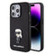 Karl Lagerfeld iPhone 15 Pro Max İkonik Fixed Glitter Metal Logo Orjinal Lisanslı Telefon Kılıfı