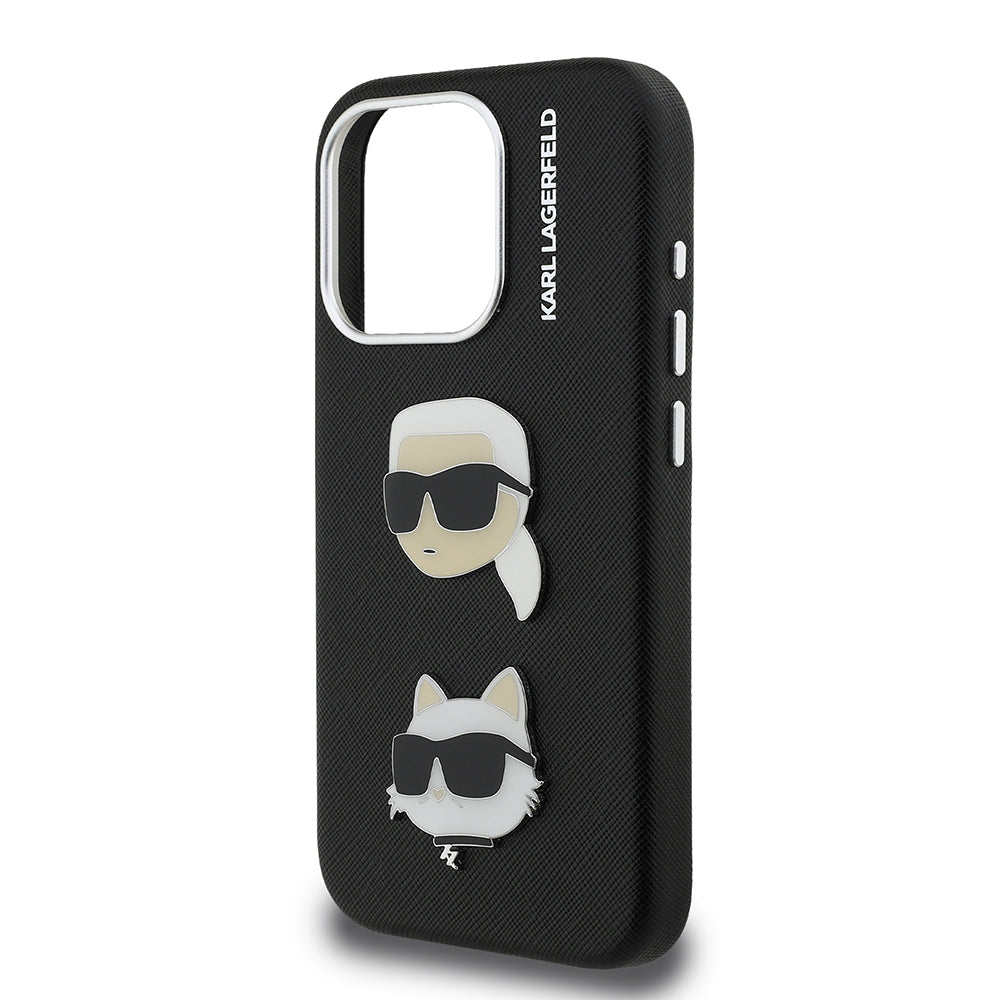 Karl Lagerfeld iPhone 15 Pro Max Orjinal Lisanslı K&C Heads Pin Telefon Kılıfı
