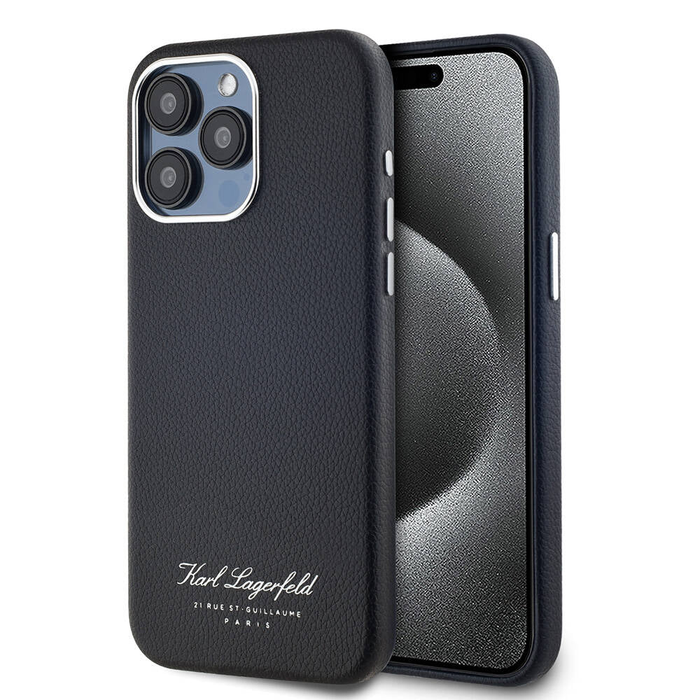 Karl Lagerfeld iPhone 15 Pro Max Orjinal Lisanslı KL Yazılı Hotel Telefon Kılıfı - 1