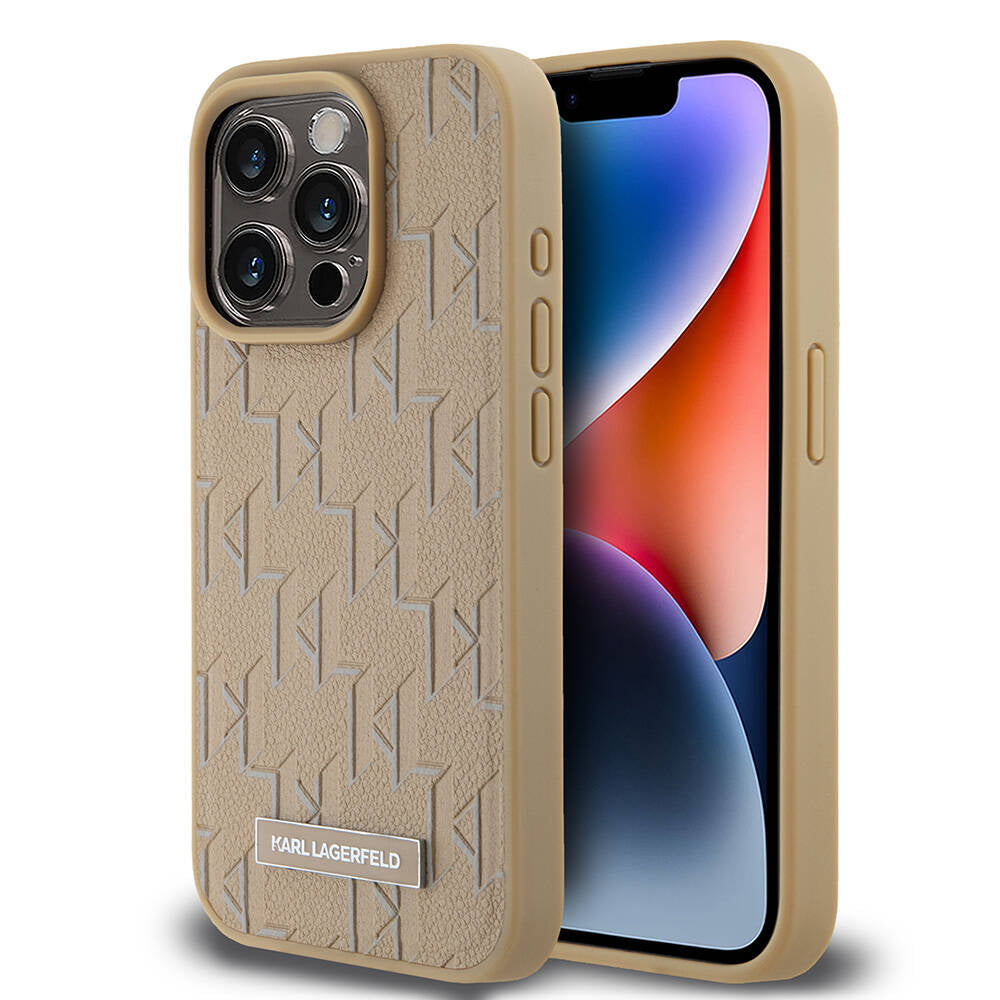 Karl Lagerfeld iPhone 15 Pro Max Orjinal Lisanslı M-safe Şarj Özellikli KL Yazılı Hot Stamp Kılıf