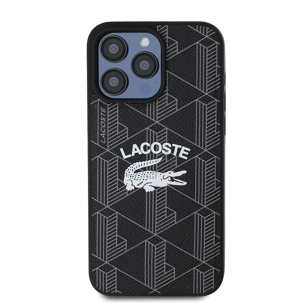 Lacoste iPhone 15 Pro Max Orjinal Lisanslı M-safe Şarj Özellikli Mono Vintage Logo Kılıf