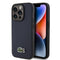 Lacoste iPhone 15 Pro Max Orjinal Lisanslı PU Pike Desenli Arka Yüzey İkonik Timsah Dokuma Logolu Telefon Kılıfı