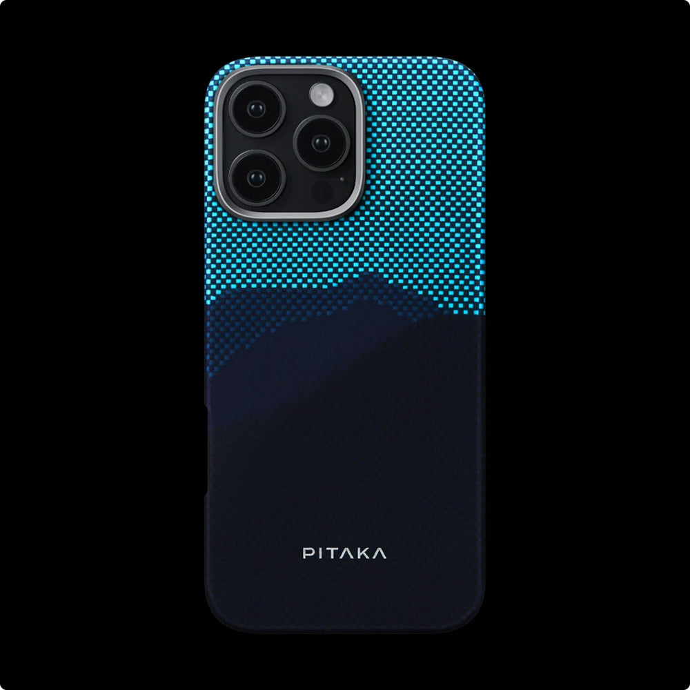 Pitaka Tactile Woven Starpeak Serisi iPhone 15 Pro Max M-safe Lumintex Teknolojili Fosforlu Özellikli Aramid Fiber Over The Horizon Kılıf
