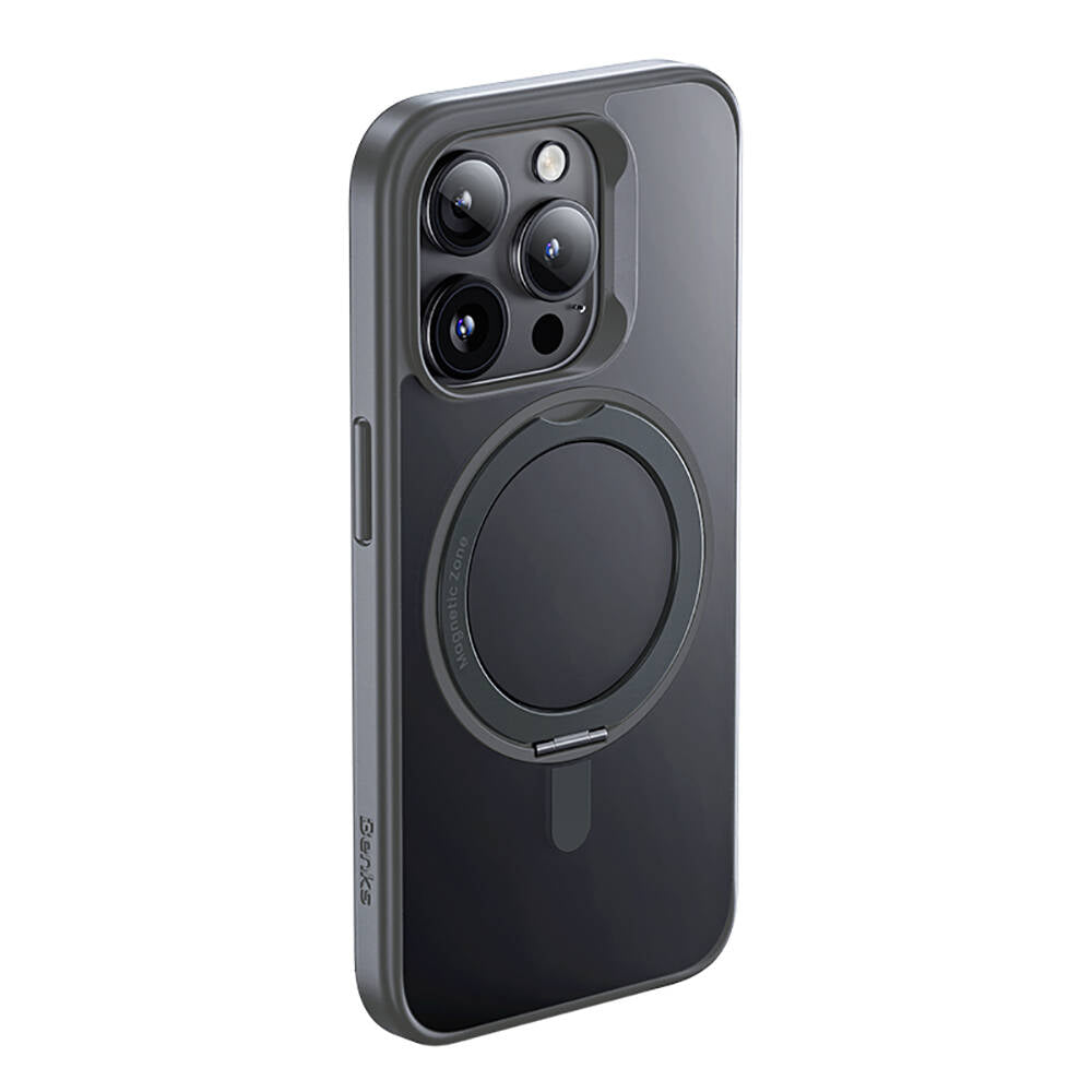 Benks Pop Stand iPhone 15 Pro Max M-safe Şarj Özellikli 360° Dönebilen Kılıf