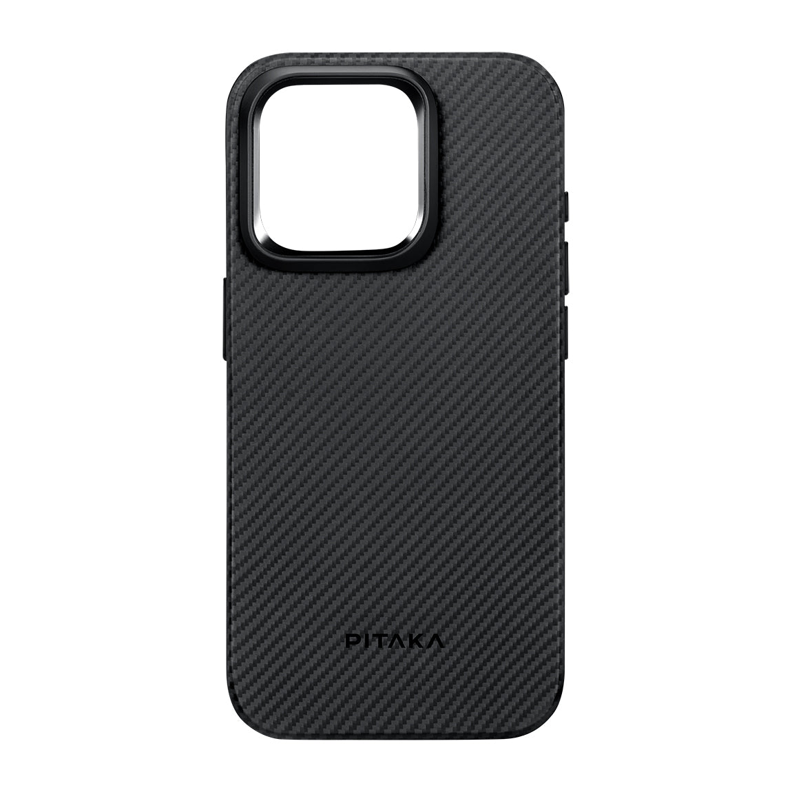 Pitaka Military-Grade Classic Serisi iPhone 15 Pro Max Kılıf M-safe Şarj Özellikli 600D Aramid Fiber Black-Grey Twill Kılıf