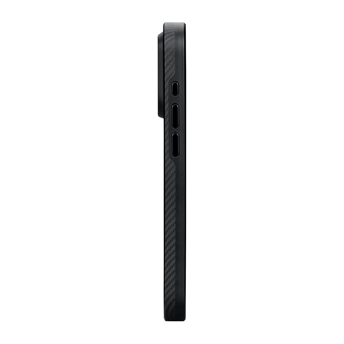 Pitaka Military-Grade Classic Serisi iPhone 15 Pro Max Kılıf M-safe Şarj Özellikli 600D Aramid Fiber Black-Grey Twill Kılıf