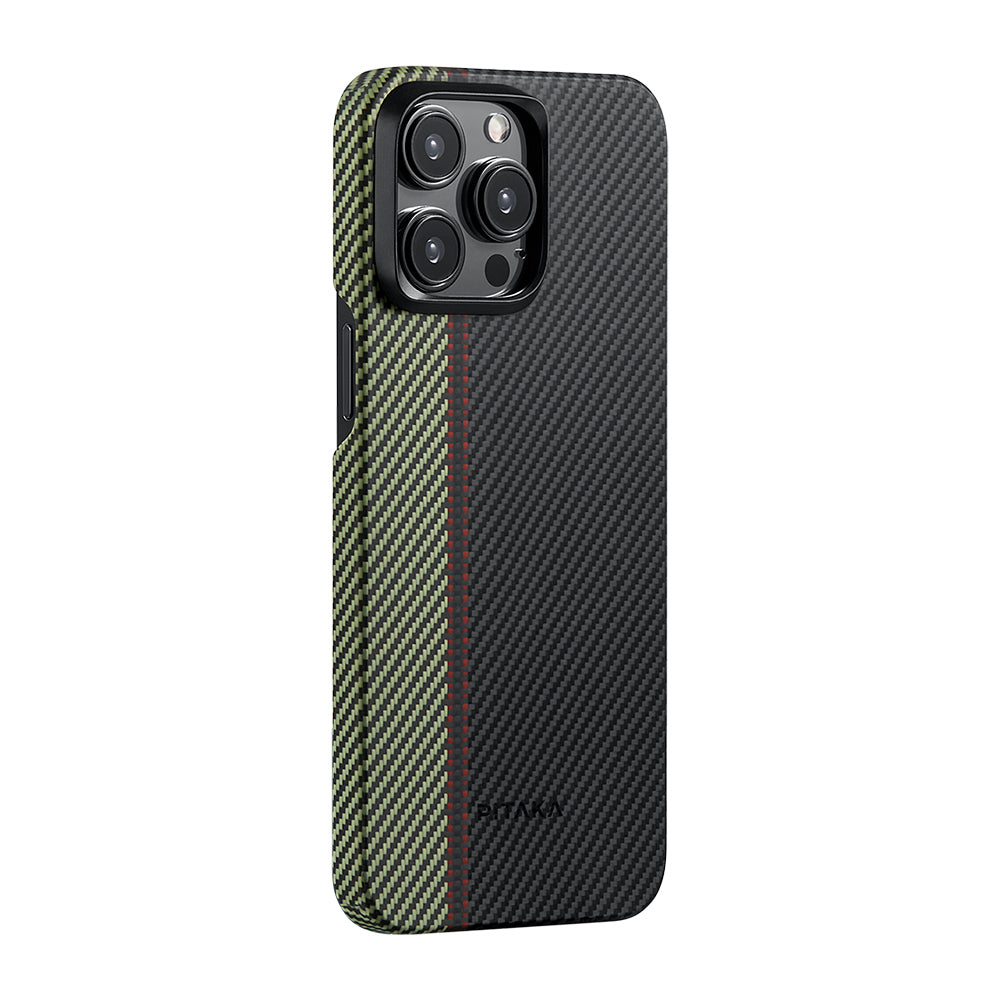 Pitaka Tactile Woven Orchestra Serisi iPhone 15 Pro Max M-safe Şarj Özellikli 600D Aramid Fiber Overture Kılıf