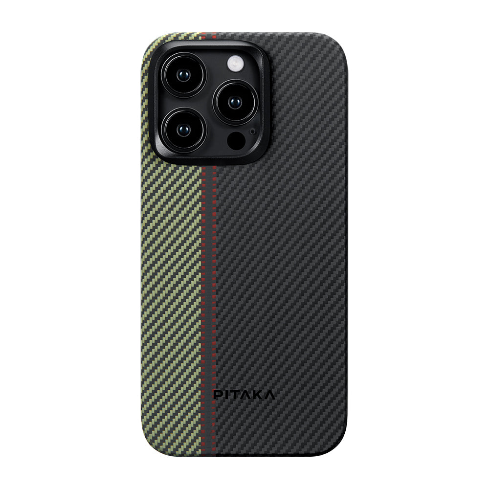 Pitaka Tactile Woven Orchestra Serisi iPhone 15 Pro Max M-safe Şarj Özellikli 600D Aramid Fiber Overture Kılıf